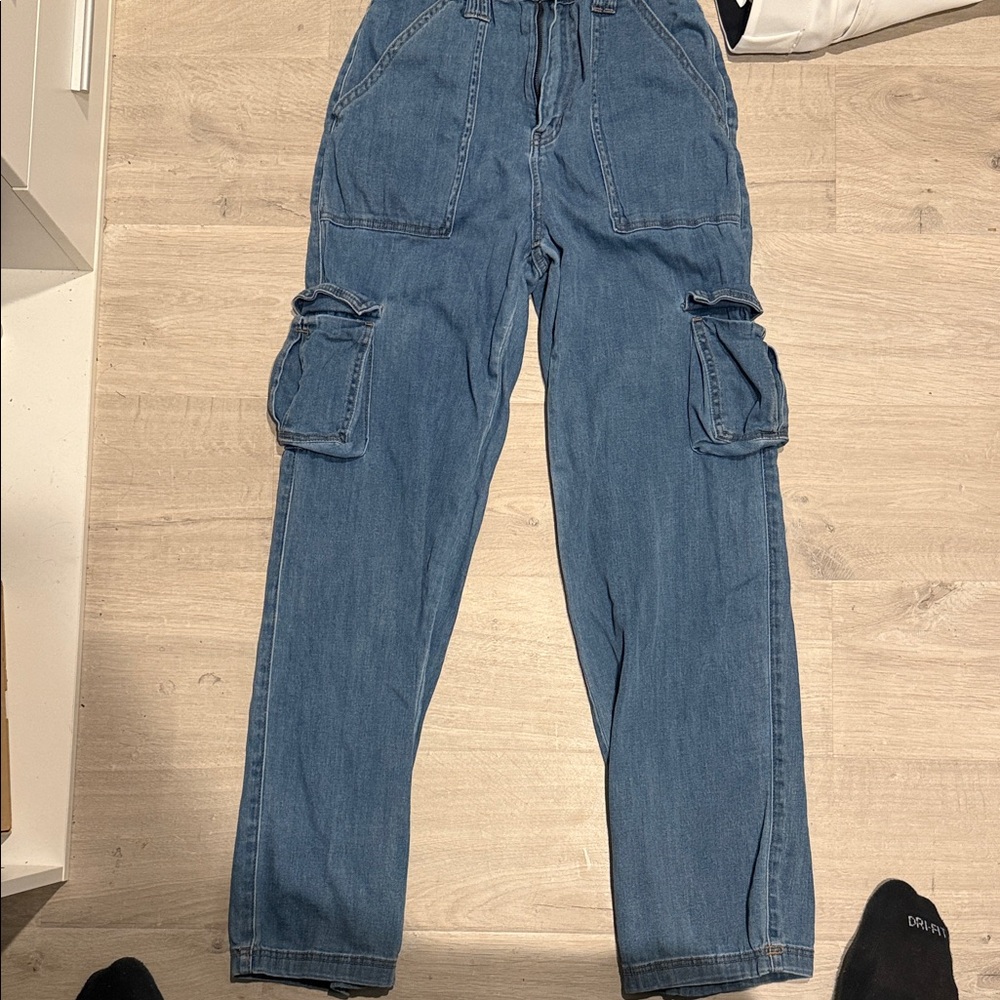 Fashion Nova; ”Won't Be Knocked Down Cargo Boyfriend Jeans”